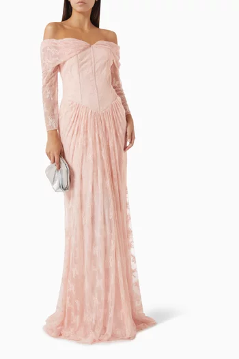 Off-shoulder Dress in Lace