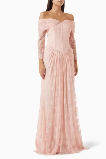 Off-shoulder Dress in Lace