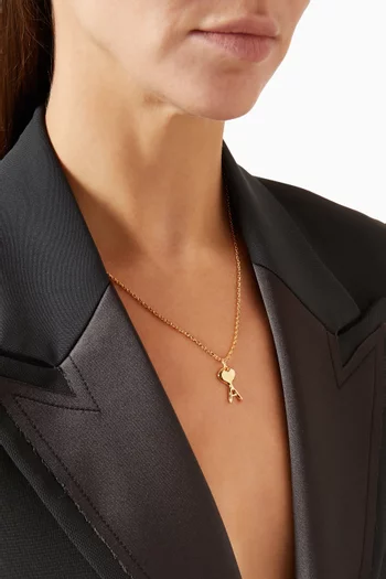 Hammered Ami de Coeur Pendant Necklace in Gold-finish Brass