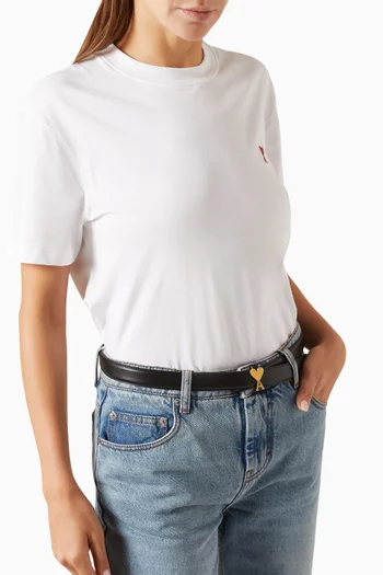 Ami de Coeur Buckle Belt in Cowhide Leather
