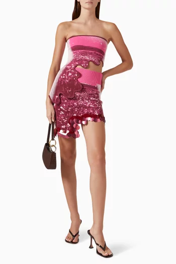 Casey Wavy Sequin-embellished Mini Skirt
