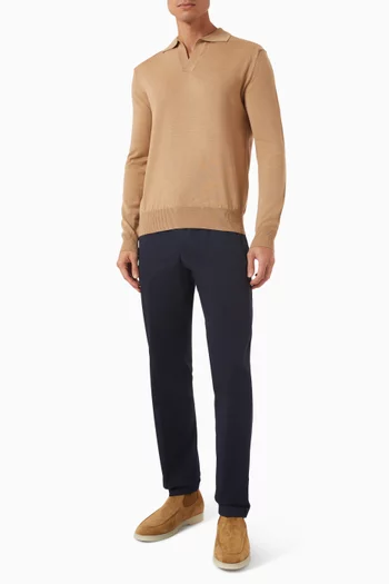 Buttonless Polo Sweater in Cashwool®