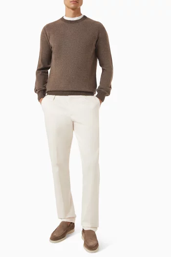Jacquard Crew Sweater in Cashmere