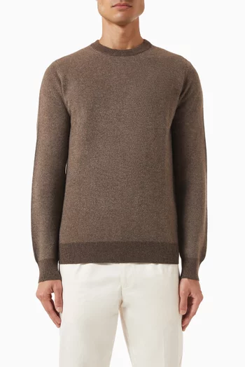 Jacquard Crew Sweater in Cashmere