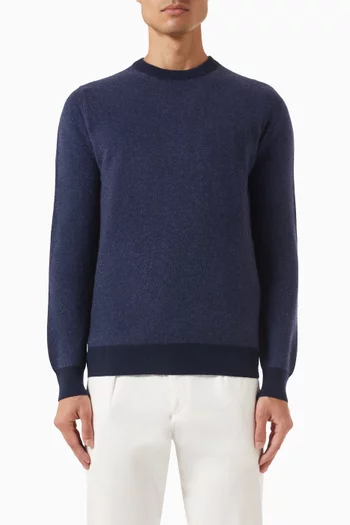 سترة جاكار بفتحة رقبة مستديرة كشمير