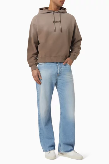 Gens Washed Hoodie in Cotton Fleece