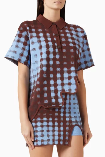 Ebony Wavy Polo Shirt