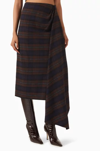 Kari Checked Midi Skirt