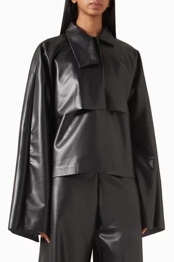 Pia Trench Coat in Faux Leather
