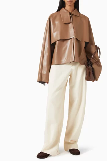 Pia Trench Coat in Faux Leather