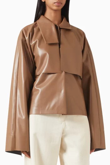 Pia Trench Coat in Faux Leather