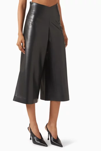 Inger Culotte Pants in Faux Leather