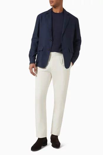 Gregory Double-pleated Tailored Pants in Cotton
