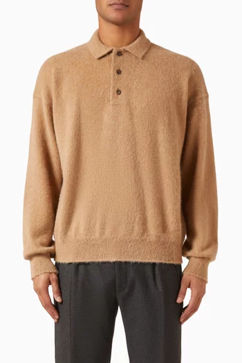 Brushed Polo Sweater in Cashmere & Alpaca