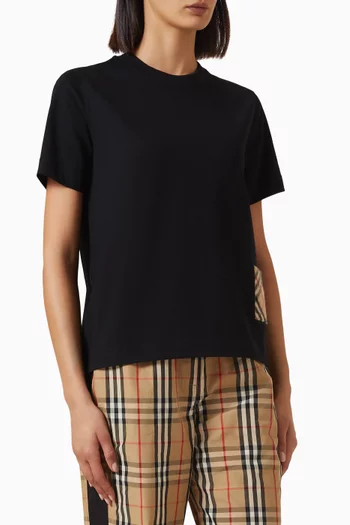 Check Cashmere Patch T-shirt in Cotton