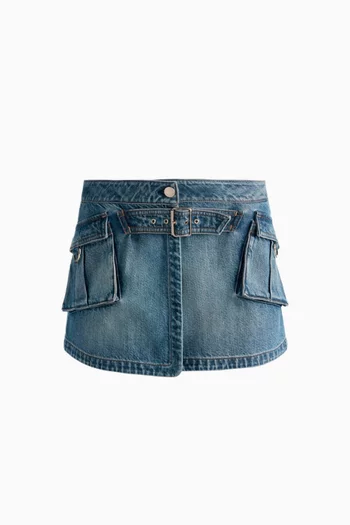 Brandy Cargo Skirt in Denim