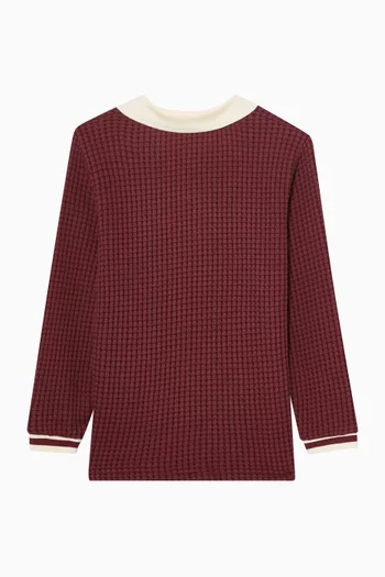 Waffle Long-sleeve Football Jersey Polo
