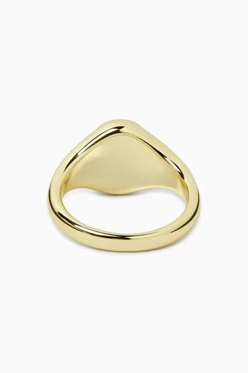 Fleur De Lis Signet Ring in 14kt Gold-plated Sterling Silver