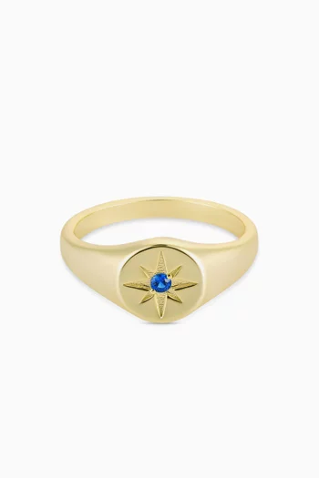 Navigator Signet Ring in 14kt Gold-plated Sterling Silver
