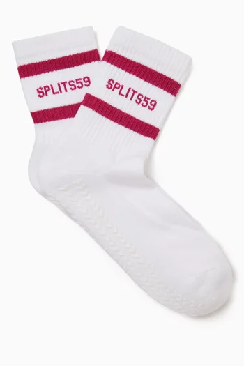 Logo Stripe Quarter Socks