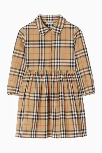 Check Dress in Cotton