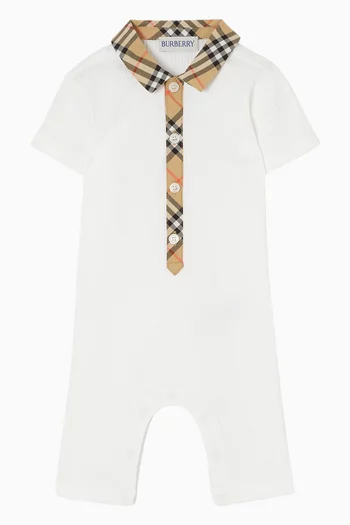 Check Trim Playsuit in Cotton