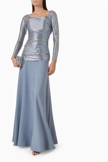 Ruched Gown in Crepe
