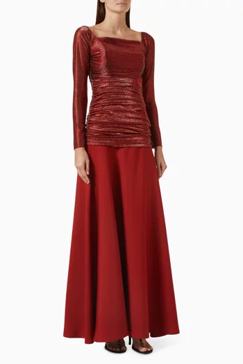 Ruched Gown in Crepe