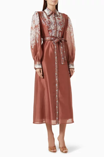 Floral-print Belted Dress