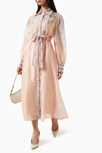 Floral-print Belted Dress