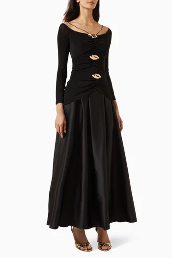 Gathered Off-shoulder Dress