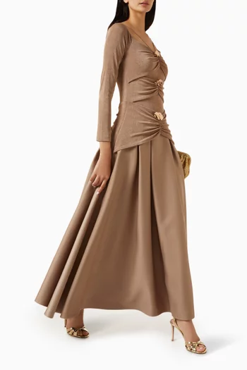 Gathered Off-shoulder Dress