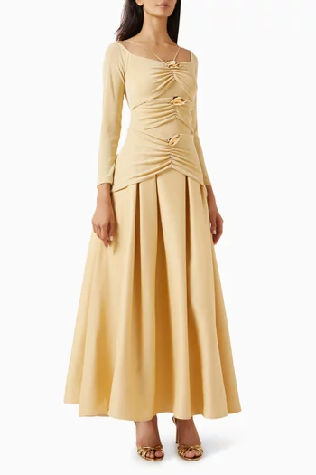 Gathered Off-shoulder Dress