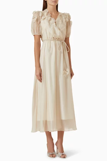 Embroidered Belted Dress