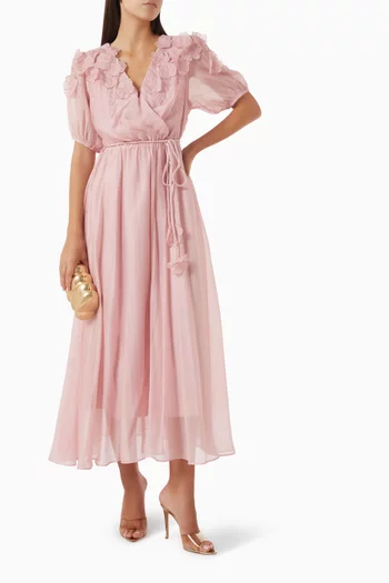 Embroidered Belted Dress