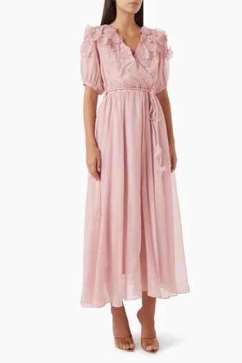 Embroidered Belted Dress