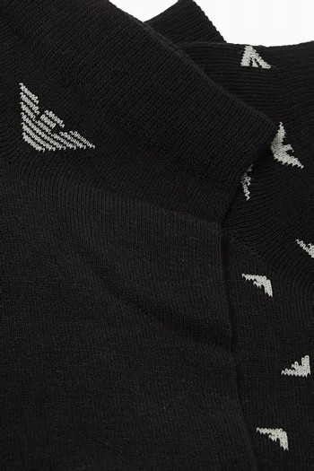 Logo Ankle Socks in Cotton-blend, Set of 2