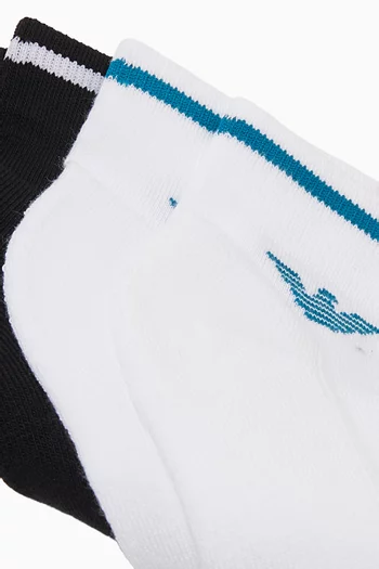 Basic Logo Ankle Socks in Terrycloth, Set of 2