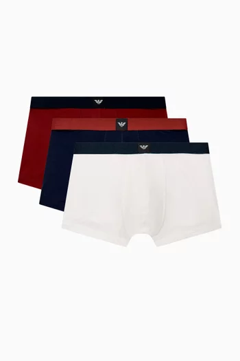 Logo Label Trunks in Cotton Jersey, Set of 3