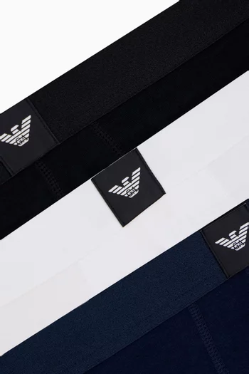 Logo Label Trunks in Cotton Jersey, Set of 3