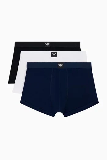 Logo Label Trunks in Cotton Jersey, Set of 3