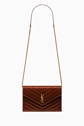 Cassandre Envelope Chain Wallet in Patent Leather