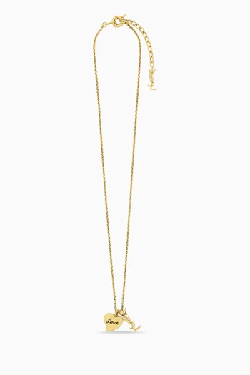 Cassandre Heart Necklace in Brass