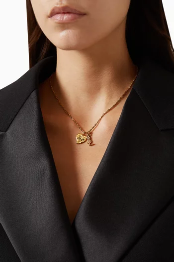 Cassandre Heart Necklace in Brass