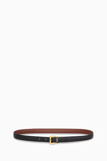 Cassandre Thin Reversible Belt in Smooth Leather