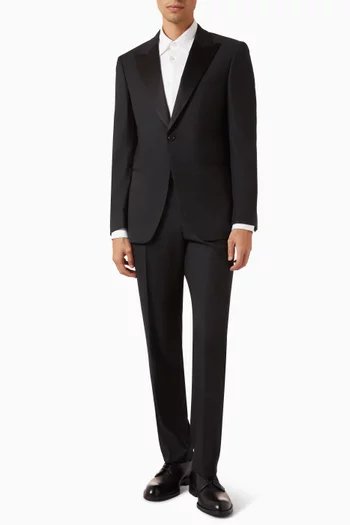 Two-piece Tuxedo Suit in Stretch-wool