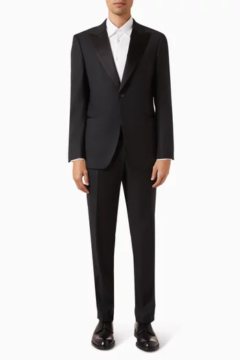 Two-piece Tuxedo Suit in Stretch-wool