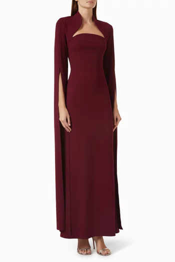 Esme Square-neck Maxi Dress in Crepe