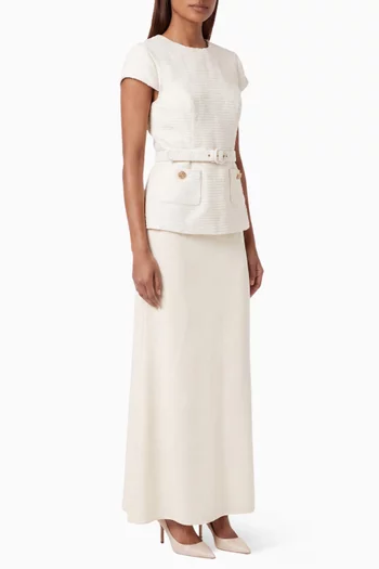Whispera Crewneck Maxi Dress in Bouclé
