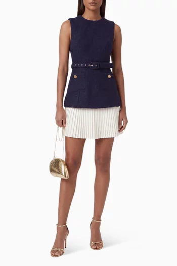 Anise Belted Mini Dress in Bouclé